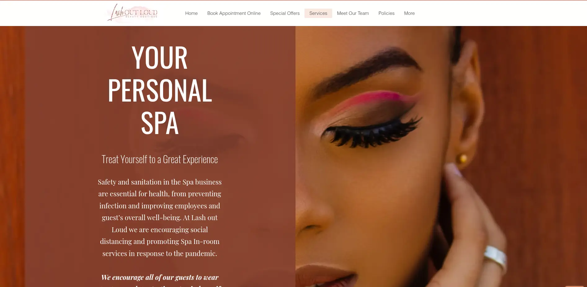 Lash Out Loud's original services page